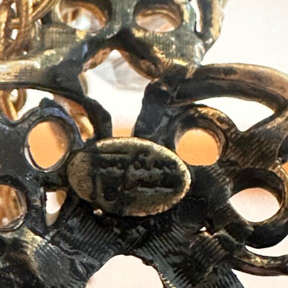 Tortolani Crislu VTG Crystals Beads Costume signed Necklace Makers Mark goldtone - Picture 10 of 16